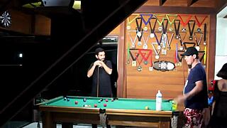 Petite girl gets anal creampie on pool table 😏