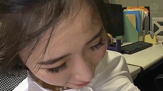 Beautiful Asian gets fucked hard after work