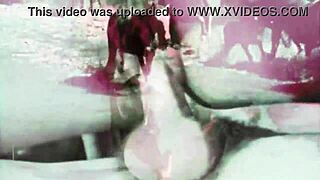 In this vintage taboo scene, she bends over for doggystyle with hairy pussy and natural tits outdoor