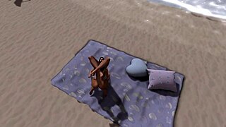 Beach Blanket Bliss With Girlfriends Kissing On The Sand