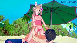 Maho, Karin, and Yuuki have intense sex in Princess Connect Re Dive