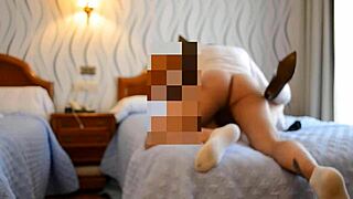 mom with huge tits moans during taboo cumshot on her big ass and boobs