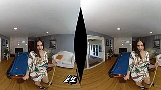 violet starr plays snooker in wankzvr virtual reality