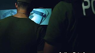 Latina immigrant interacts with US officer in office