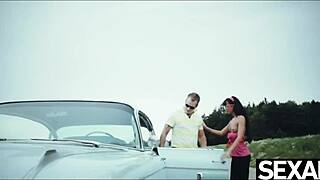 Wow! Stunning Lesbians Licking Pussy on Retro Road Trip!