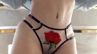 This latina teen with a big ass wears a thong in her amateur webcam show, looking so sexy and young.