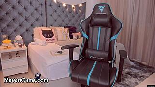 ginger cutie squirts and cums with lush toy in homemade college scene