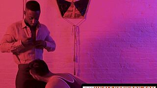 Interracial passion ignites as black hunk claims white ass