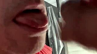 gay guy gagging in toilet on friday.