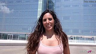 German scout picks up natural latina girl linda.