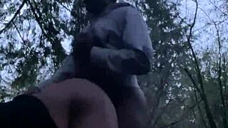 So, this ebony bbw with a big ass was hiking at night in the woods when she got caught up in some wild outdoor sex with a monster cock.
