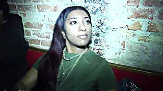 ebony girl rips clothes in public horny sex scene.