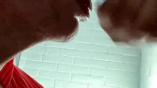 gay guy gagging in toilet on friday.