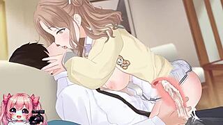 hot college girl rides and gives handjob leading to cumshot