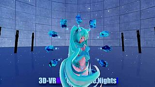 blue k nights cat fate cosplay in 3d vr180 with adult miku girls