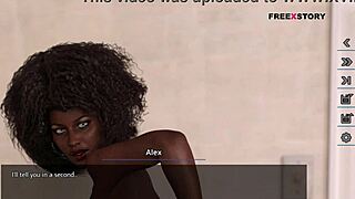 Latisha gives Alex a blowjob while studying in 3D game