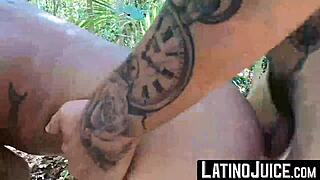 latinojuice com - tattooed latino cain gomez bred hard outdoors by robert