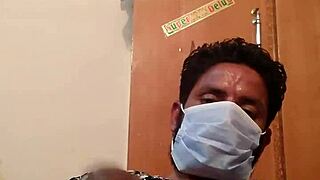 Hot gay action unfolds with a man in wife’s silk gown