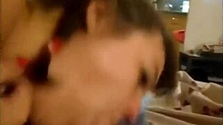 Mature Brunette Wife Masters Deepthroat on Husband's Big Cock at Home