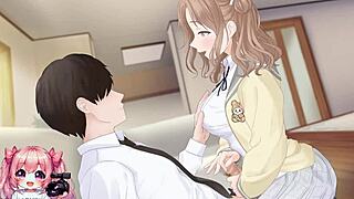 hot college girl rides and gives handjob leading to cumshot