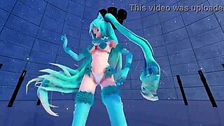 blue k nights cat fate cosplay in 3d vr180 with adult miku girls