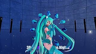 blue k nights cat fate cosplay in 3d vr180 with adult miku girls