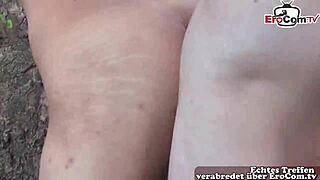 thin latina teen gets fucked without condom in the forest for first time creampie