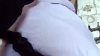 New girlfriend in black stockings looks tempting