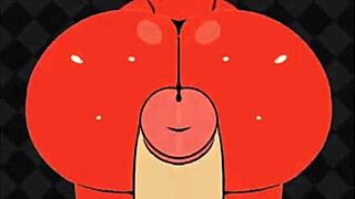 Ashley Graham's futanari tit fucks in hentai game