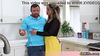 busty stepmom tries double penetration