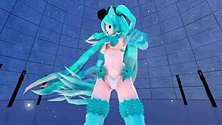 blue k nights cat fate cosplay in 3d vr180 with adult miku girls