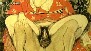 アジアンアニメコミックの大胆なヴィンテージエロイラスト