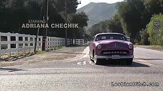 lesbian teen scissoring brings intense orgasm in motel