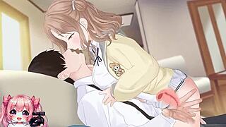 hot college girl rides and gives handjob leading to cumshot