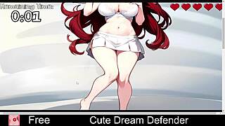 Cute character defends in dream world adventure with erotic elements