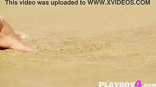 Beautiful blonde milf Cara Mell shows her sexy body in a hot outdoor posing session