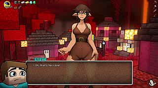 Milf With Big Tits Plays Hornycraft Parody