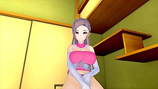 cute girl in sexy maid costume rides big cock 3d hentai 😍