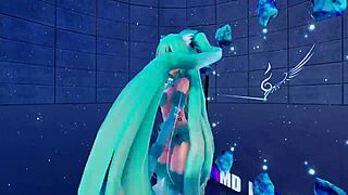 blue k nights cat fate cosplay in 3d vr180 with adult miku girls