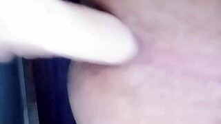 Blonde milf with gigantic tits feels wet orgasm from rough daddy fucking