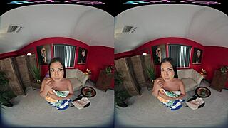 sexy columbian babe toys her ass in vr