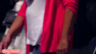 jeny smith walks naked in public with see-through dress exposing her pussy