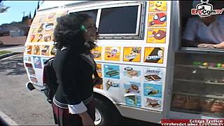 18yo latina student with curly hair and natural tits gets picked up for car sex