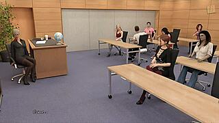 can you handle this? sexy teacher squirting from double fucking machine