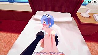 Rem From Re Zero Enjoys Maid Service In Fantasy World