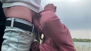 Feeling the thrill of public anal sex in the park with big tits bouncing