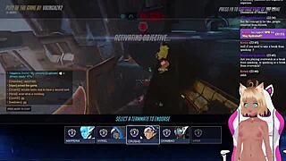 Vtuber LewdNeko gets spanked while playing Overwatch part 2, what a fun game!