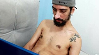 sitting on my friend's huge 23cm cock for blowjob