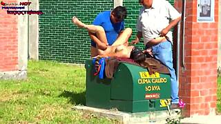 I begged those two fat guys for cock and they fucked me on the street part three