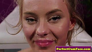 i love watching the smalltit beauty suck her masseur's cock